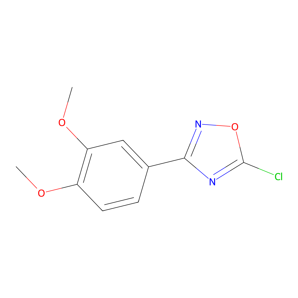 5-Chloro-3-(3,4-dimethoxyphenyl)-1,2,4-oxadiazole molecular structure, CAS 408339-02-6