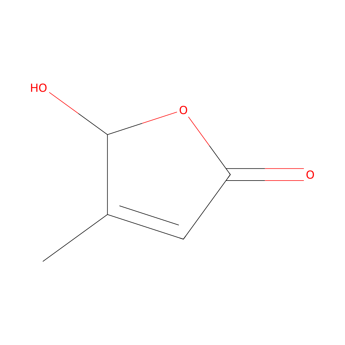 2(5H)-Furanone, 5-hydroxy-4-methyl- molecular structure, CAS 40834-42-2
