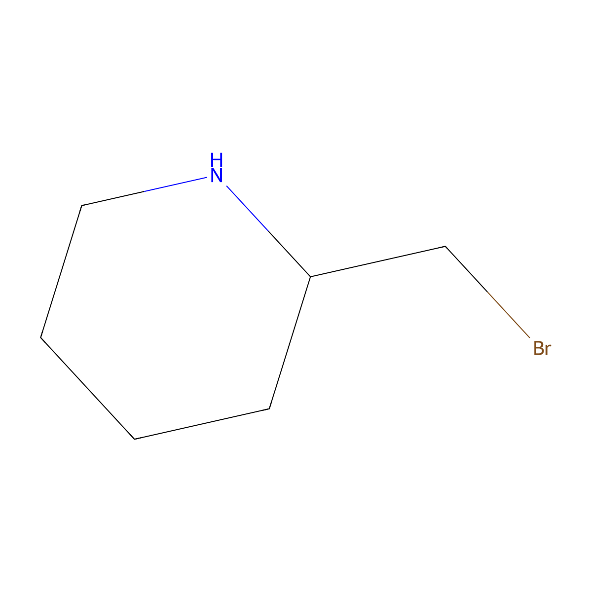 2-(Bromomethyl)piperidine molecular structure, CAS 408340-10-3