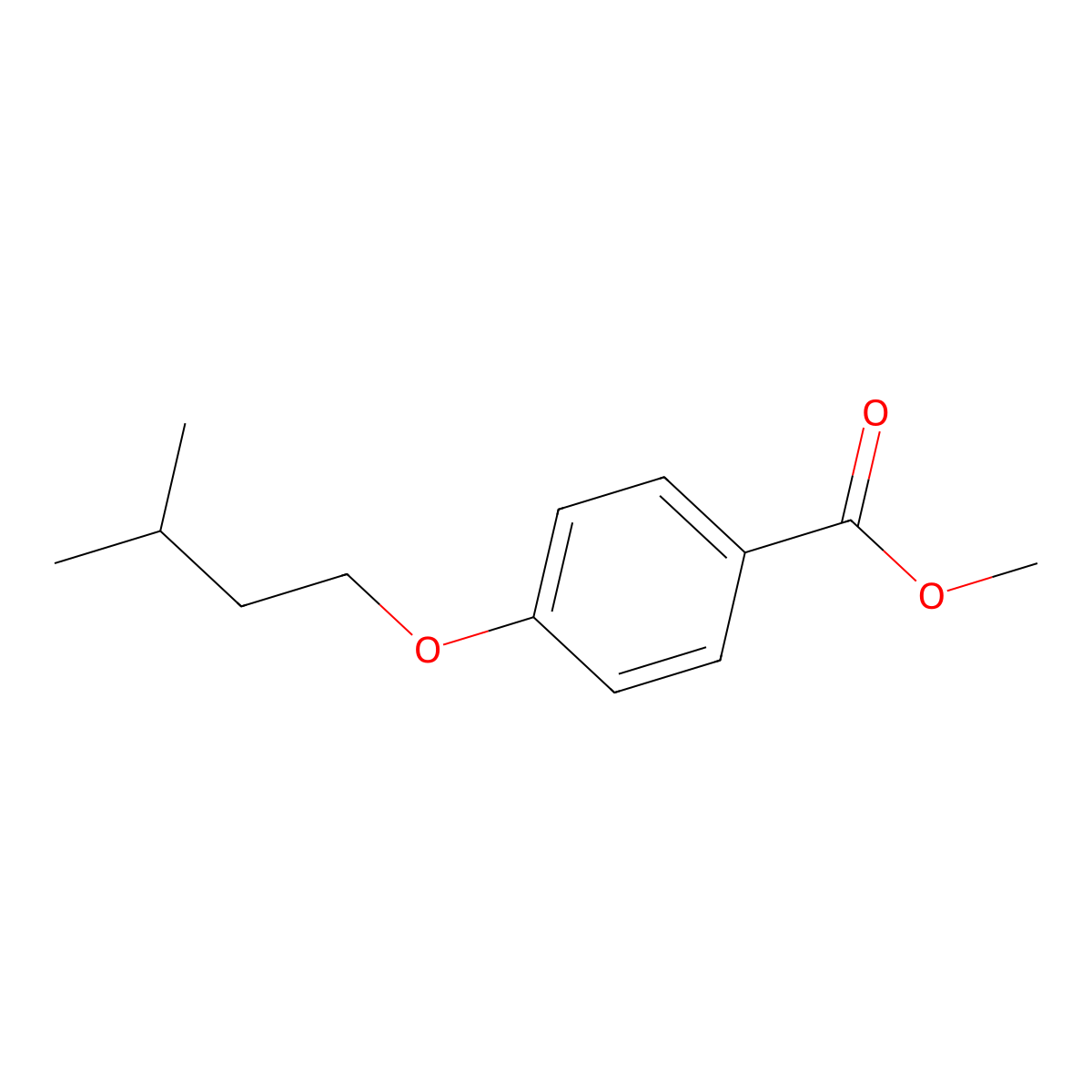 Methyl 4-(isopentyloxy)benzenecarboxylate molecular structure, CAS 408340-71-6