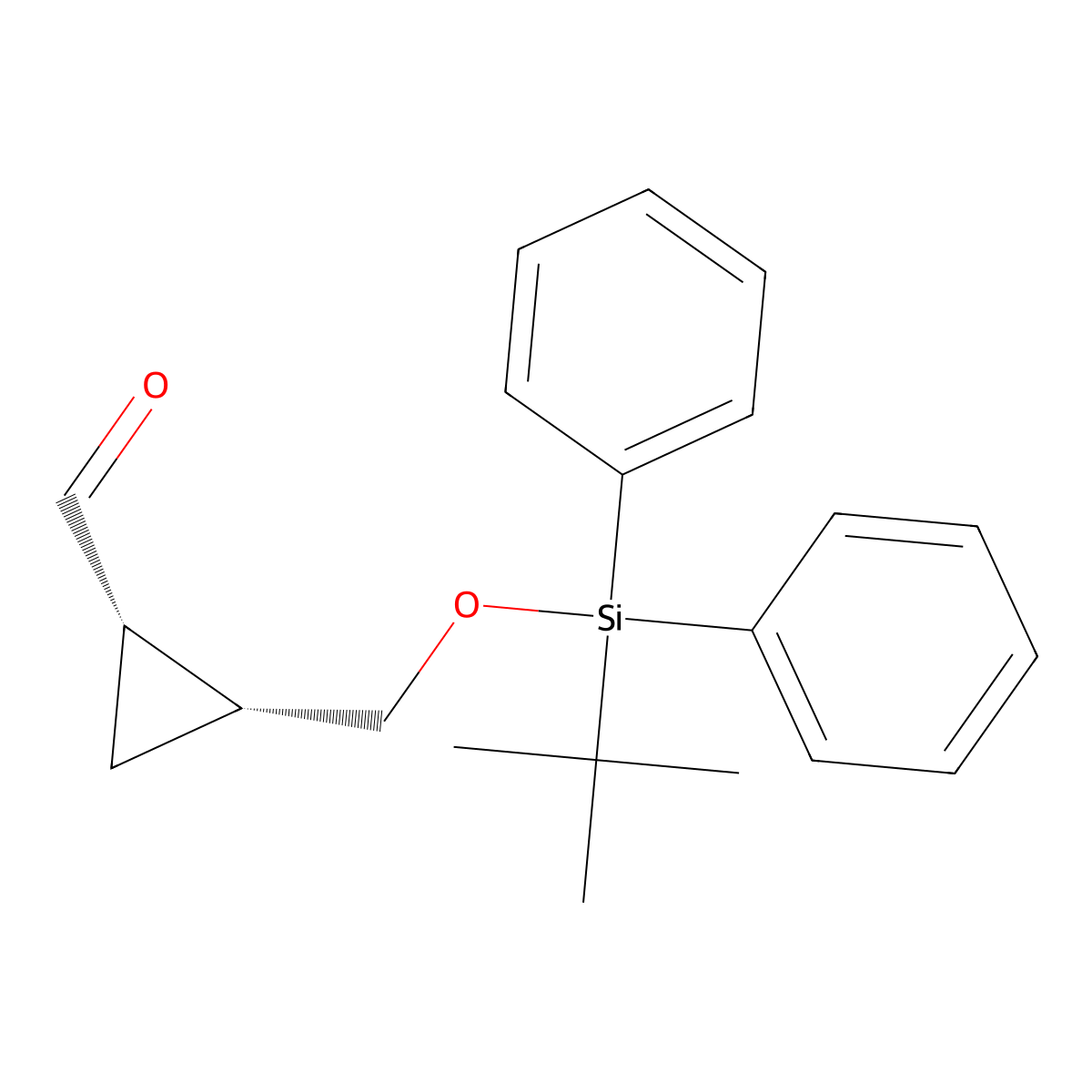 (1S,2R)-2-(((tert-Butyldiphenylsilyl)oxy)methyl)cyclopropane-1-carbaldehyde molecular structure, CAS 408348-34-5
