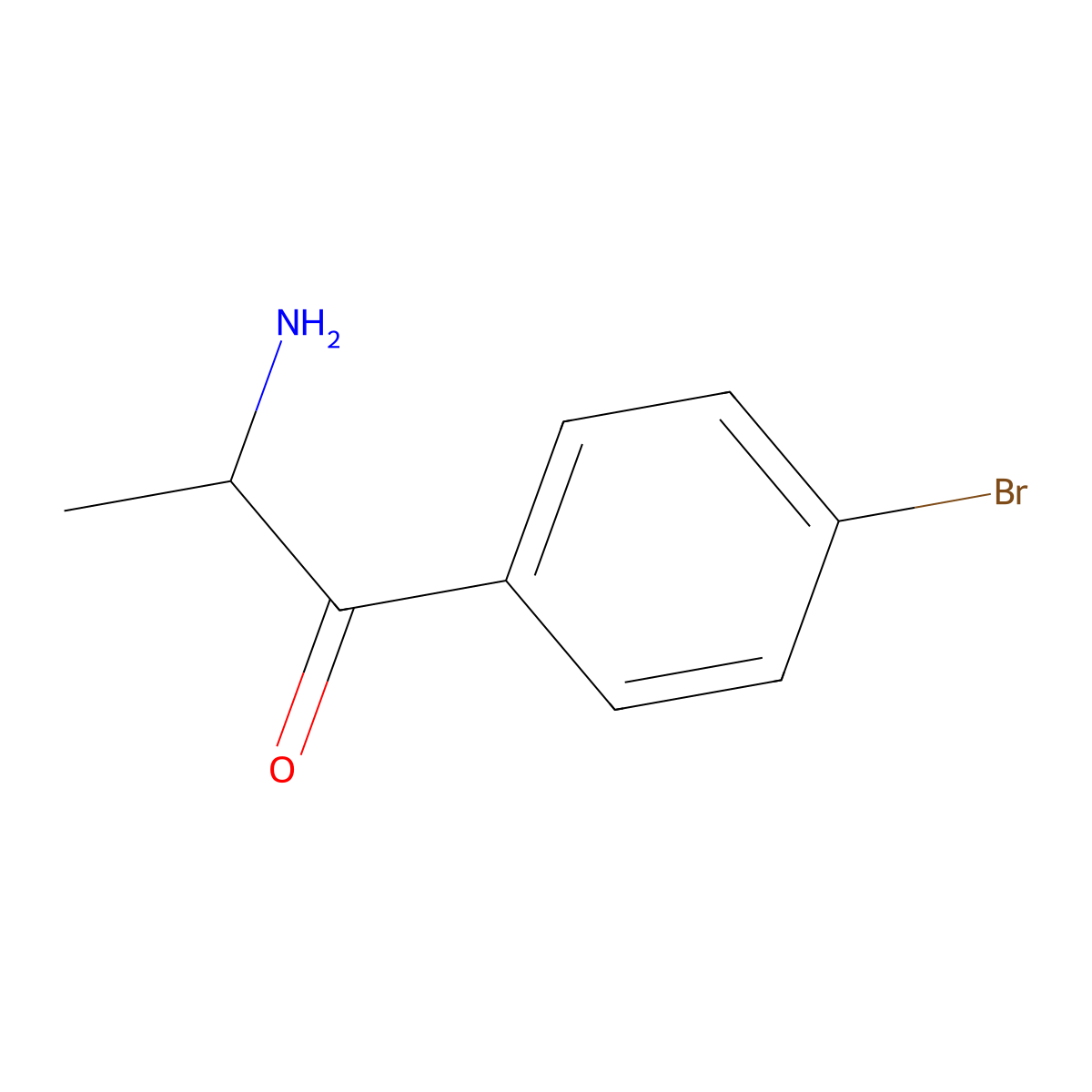 2-Amino-1-(4-bromophenyl)propan-1-one molecular structure, CAS 408350-88-9