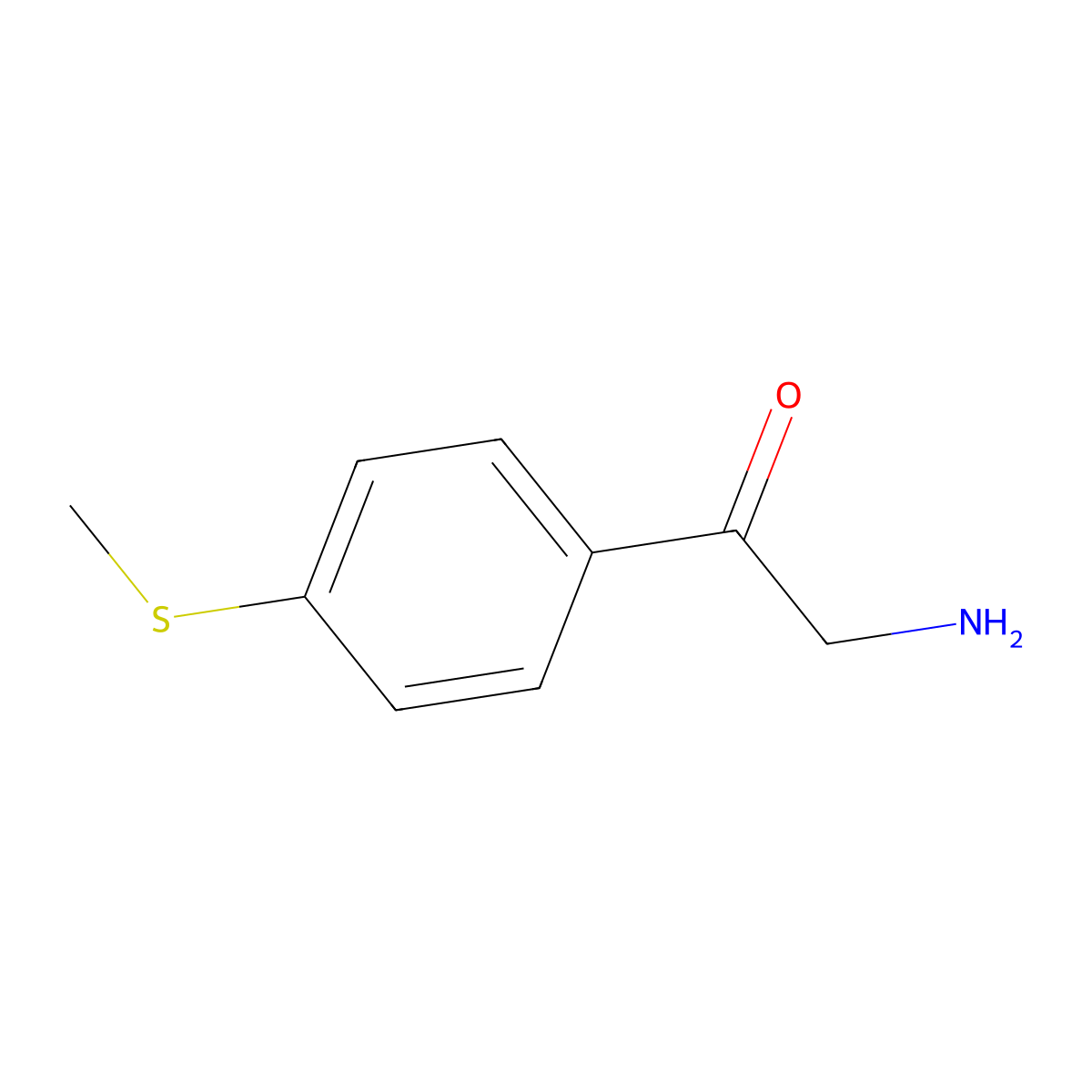 2-Amino-1-[4-(methylsulfanyl)phenyl]ethan-1-one molecular structure, CAS 408352-71-6