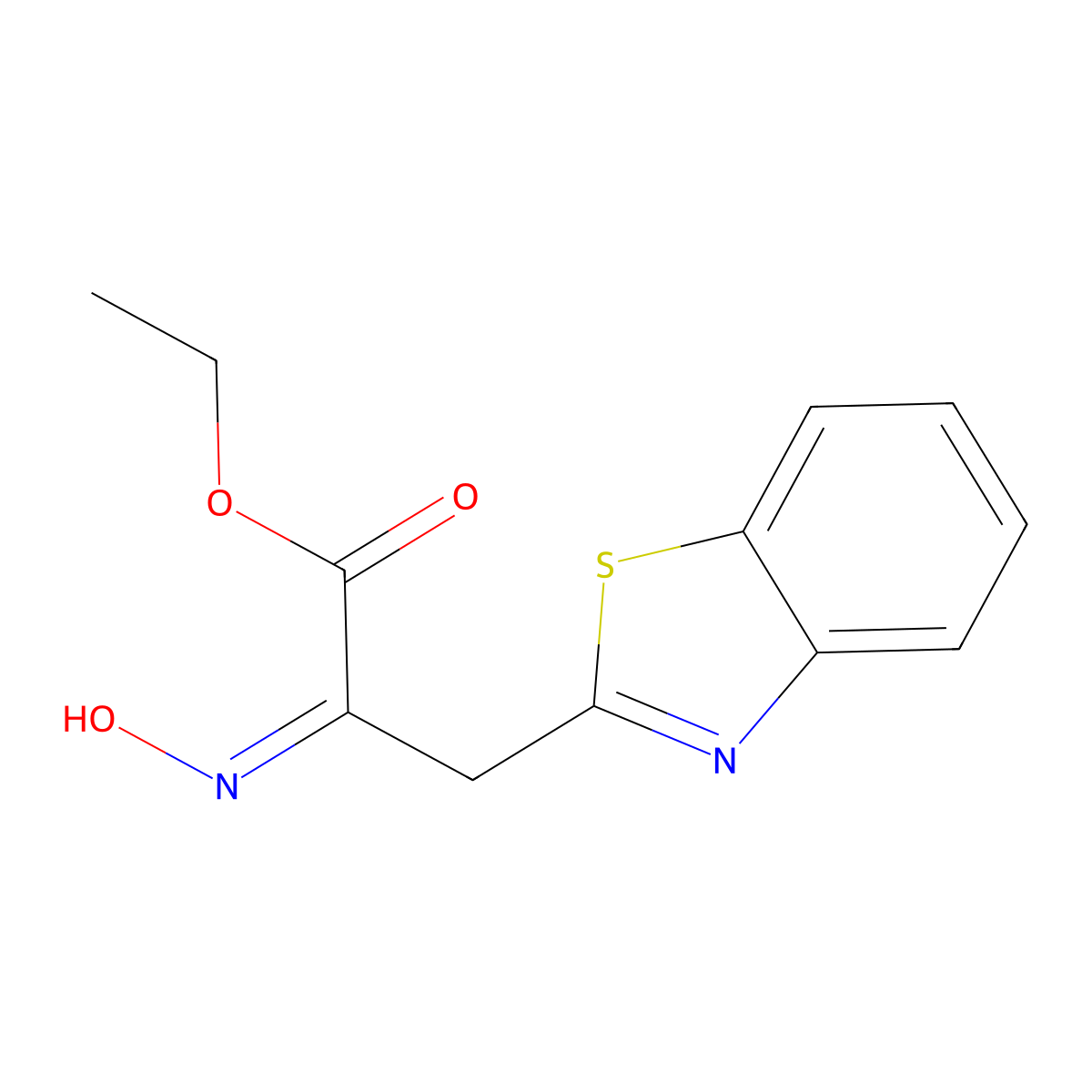 Ethyl 3-(1,3-benzothiazol-2-yl)-2-(N-hydroxyimino)propanoate molecular structure, CAS 408353-44-6