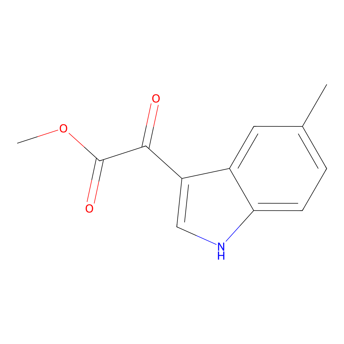 Methyl 2-(5-Methyl-3-indolyl)-2-oxoacetate molecular structure, CAS 408356-28-5