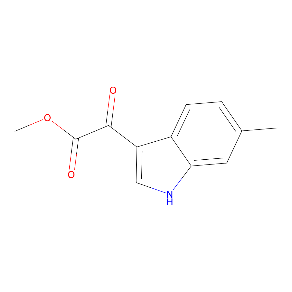 Methyl 2-(6-Methyl-3-indolyl)-2-oxoacetate molecular structure, CAS 408356-30-9