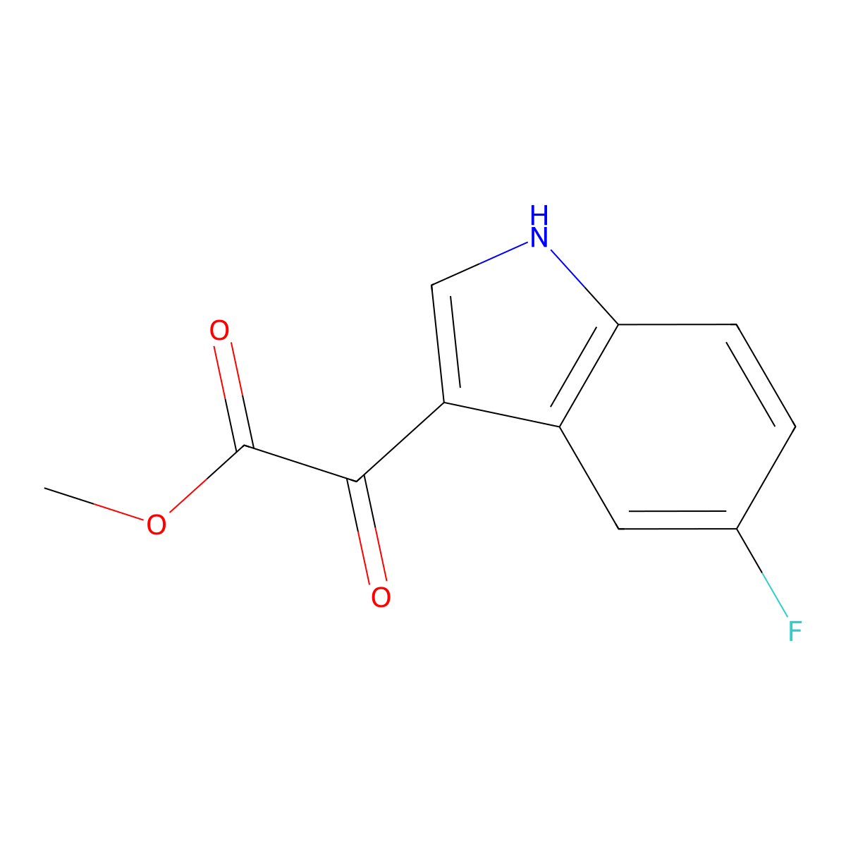 methyl 2-(5-fluoro-1H-indol-3-yl)-2-oxoacetate molecular structure, CAS 408356-39-8