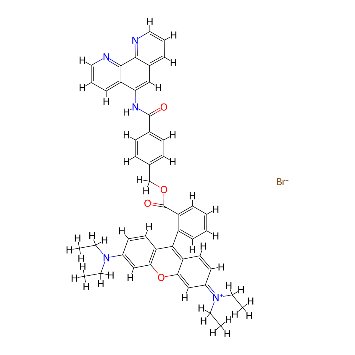 Rhodamine B-[(1,10-phenanthroline-5-yl)-aminocarbonyl]benzyl ester (RPA) molecular structure, CAS 408356-71-8