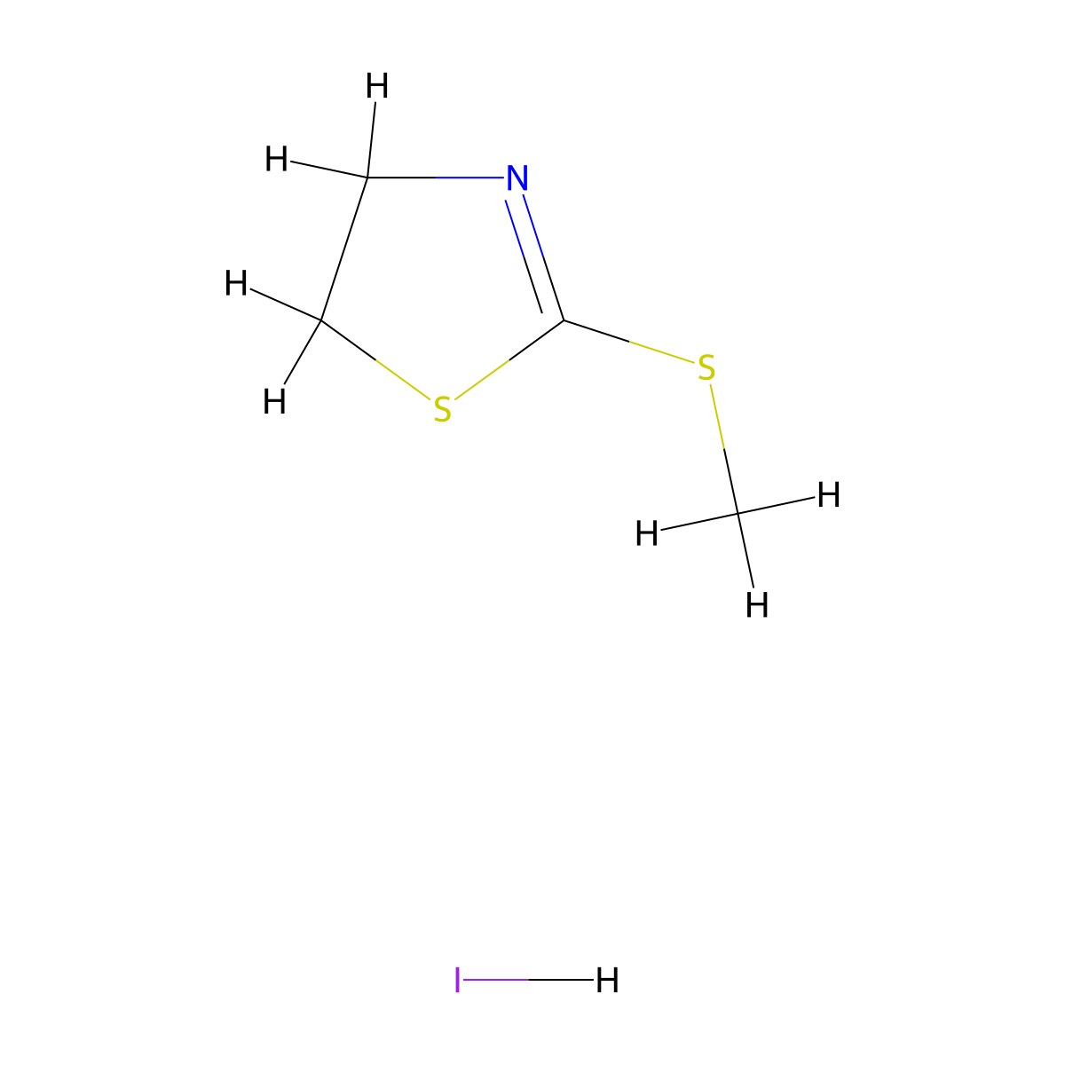2-(Methylsulfanyl)-4,5-dihydro-1,3-thiazole hydroiodide molecular structure, CAS 40836-94-0