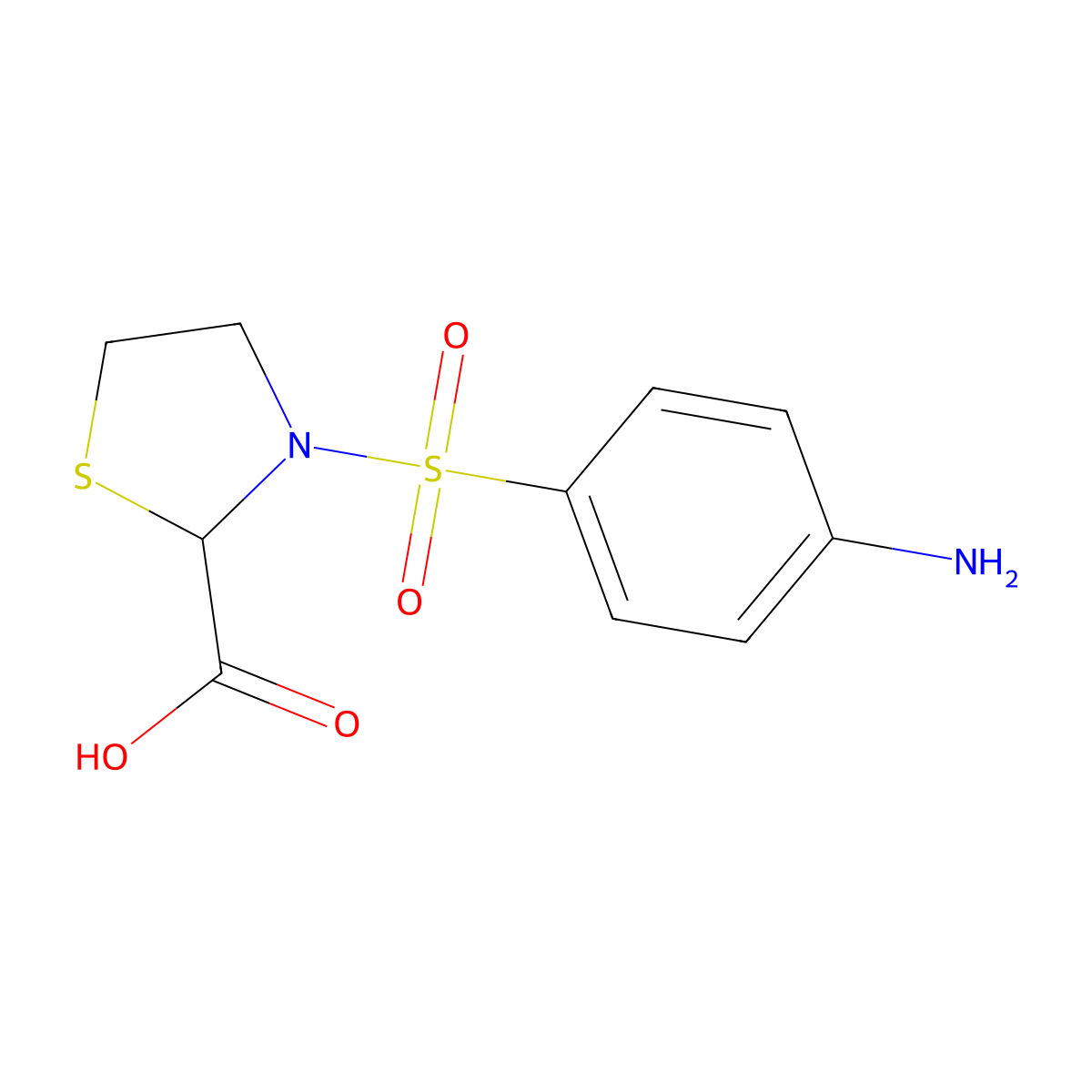 3-(4-Amino-benzenesulfonyl)-thiazolidine-2-carboxylic acid molecular structure, CAS 408360-00-9