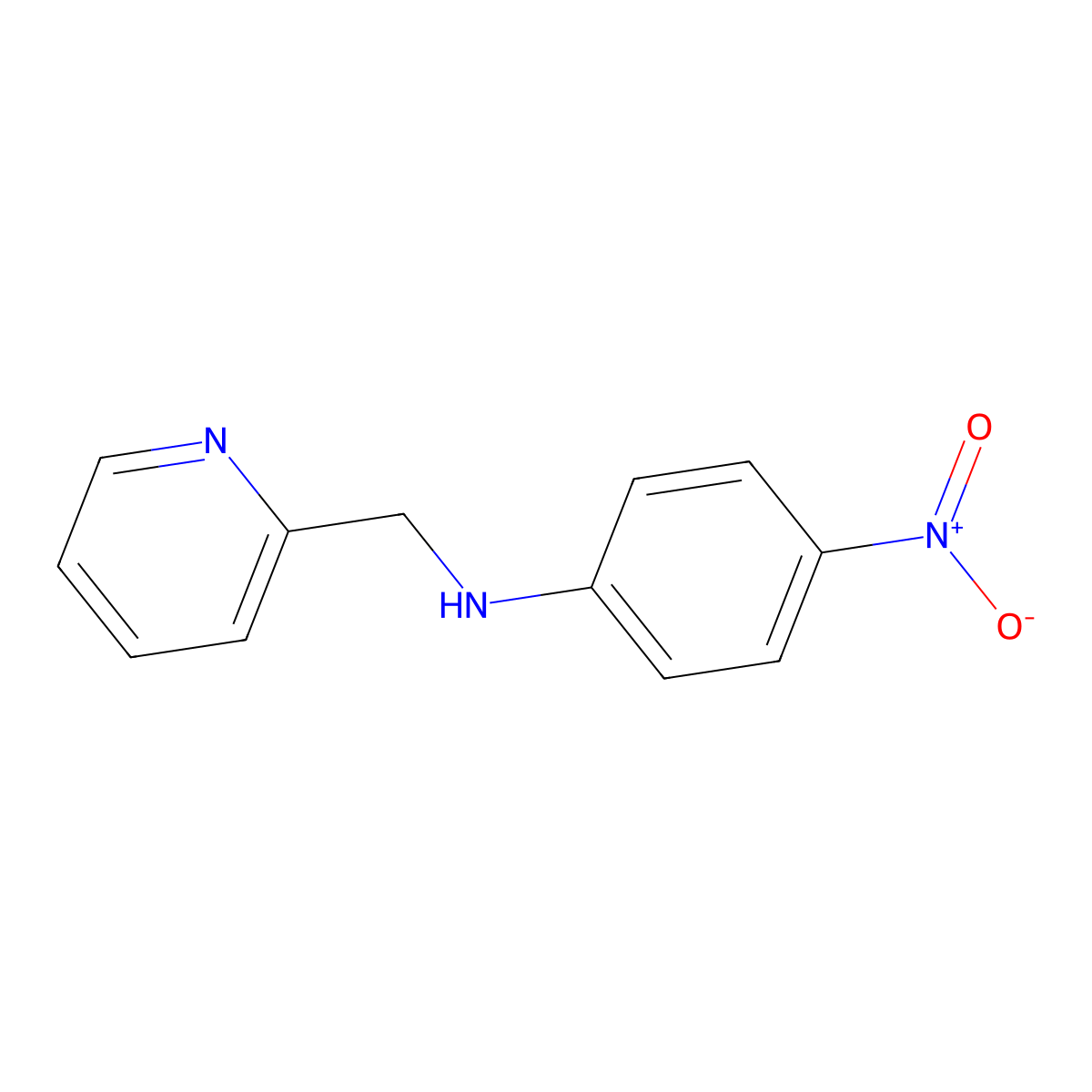 4-nitro-N-(pyridin-2-ylmethyl)aniline molecular structure, CAS 408365-67-3
