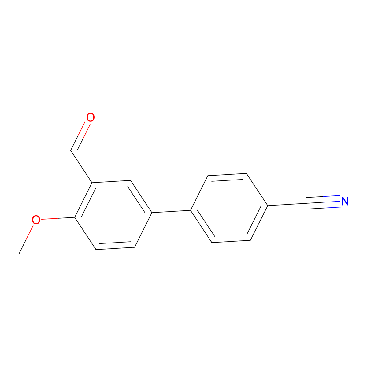 3'-Formyl-4'-methoxybiphenyl-4-carbonitrile molecular structure, CAS 408372-36-1