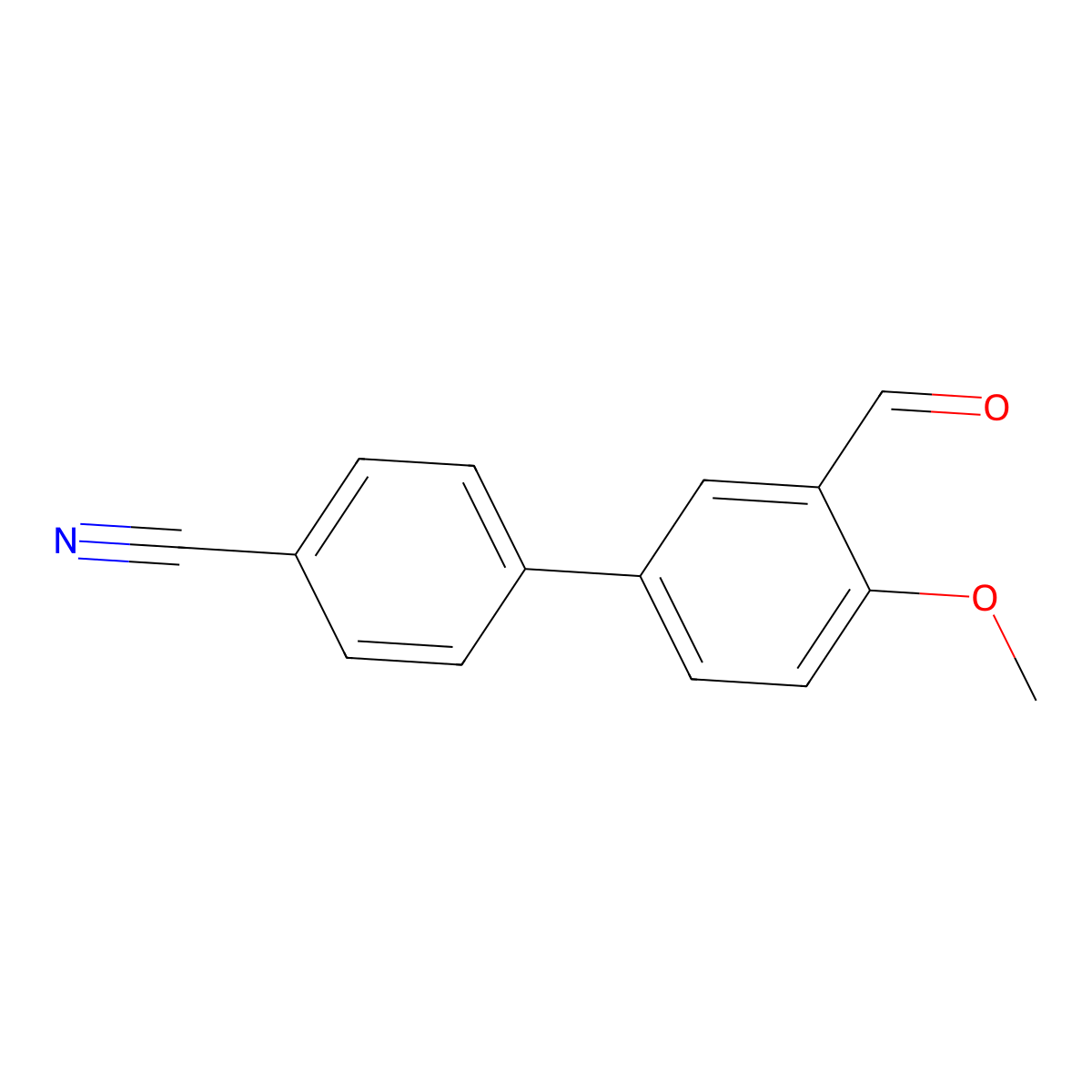 3'-Formyl-4'-methoxybiphenyl-4-carbonitrile molecular structure, CAS 408372-36-1