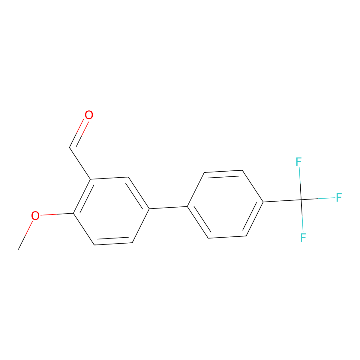 4-Methoxy-4'-(trifluoromethyl)[1,1'-biphenyl]-3-carboxaldehyde molecular structure, CAS 408372-45-2
