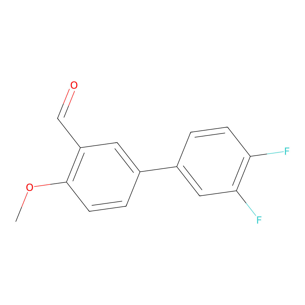 3',4'-Difluoro-4-methoxy[1,1'-biphenyl]-3-carboxaldehyde molecular structure, CAS 408372-52-1