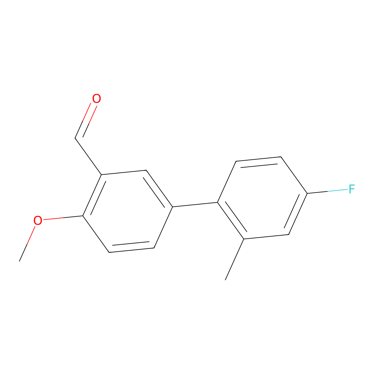 4'-Fluoro-4-methoxy-2'-methyl[1,1'-biphenyl]-3-carboxaldehyde molecular structure, CAS 408372-58-7