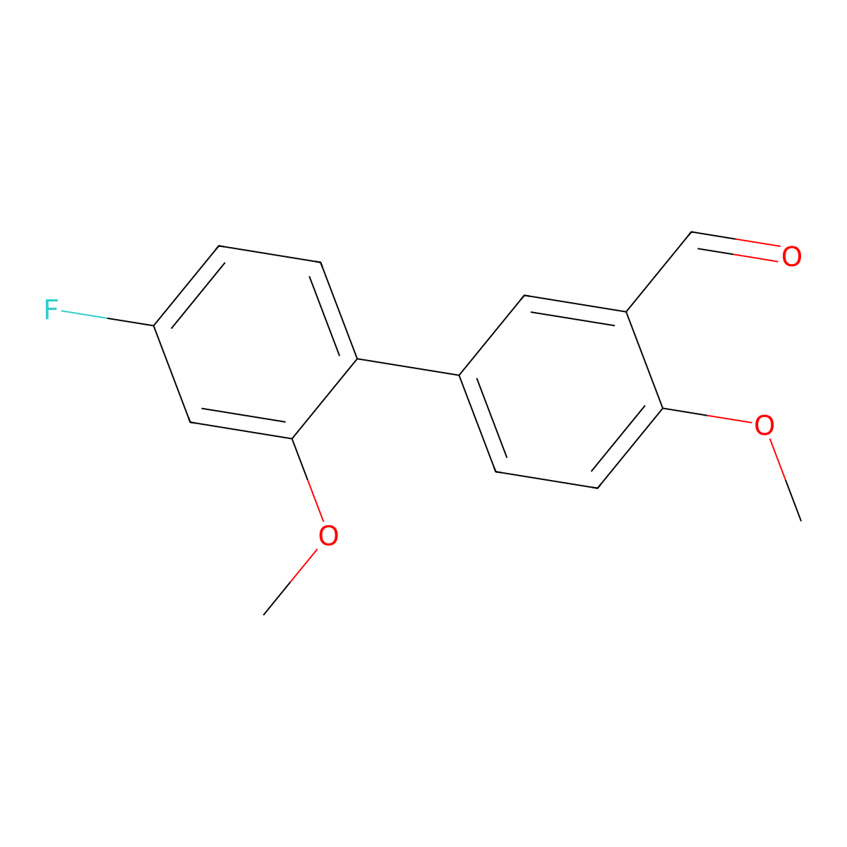 [1,1'-Biphenyl]-3-carboxaldehyde, 4'-fluoro-2',4-dimethoxy- molecular structure, CAS 408372-67-8