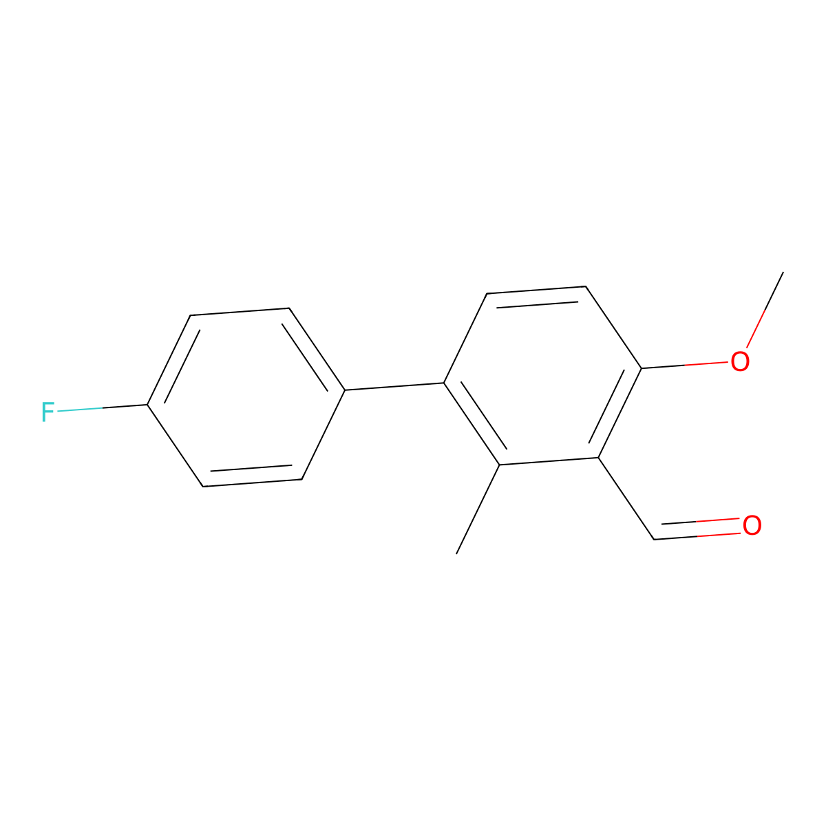 4'-Fluoro-4-methoxy-2-methyl[1,1'-biphenyl]-3-carboxaldehyde molecular structure, CAS 408372-91-8