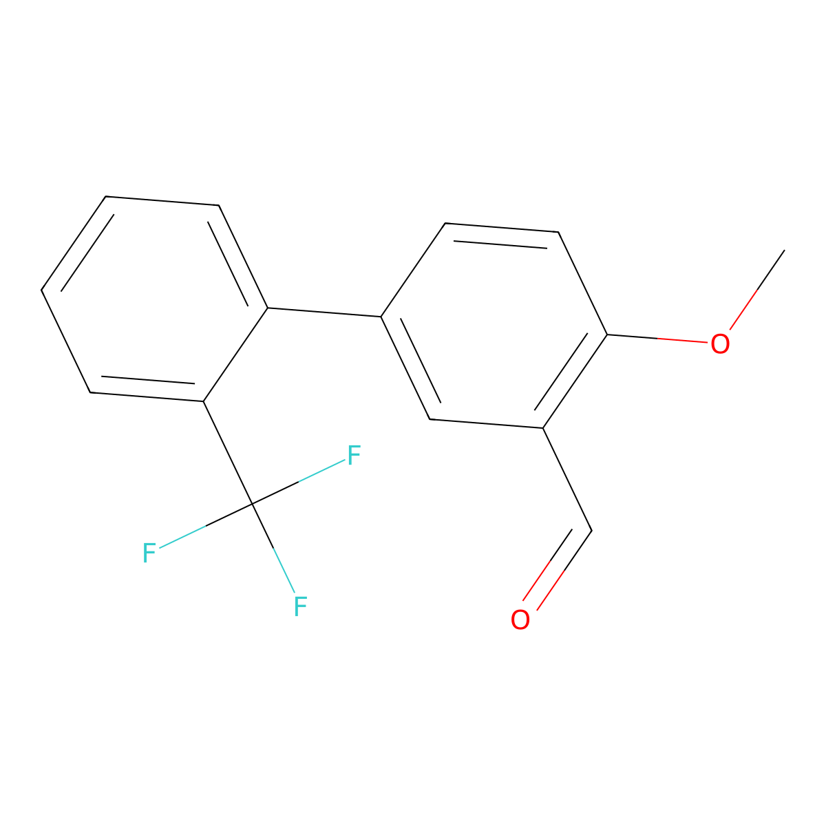 2-Methoxy-5-(2-trifluoromethylphenyl)benzaldehyde molecular structure, CAS 408373-41-1