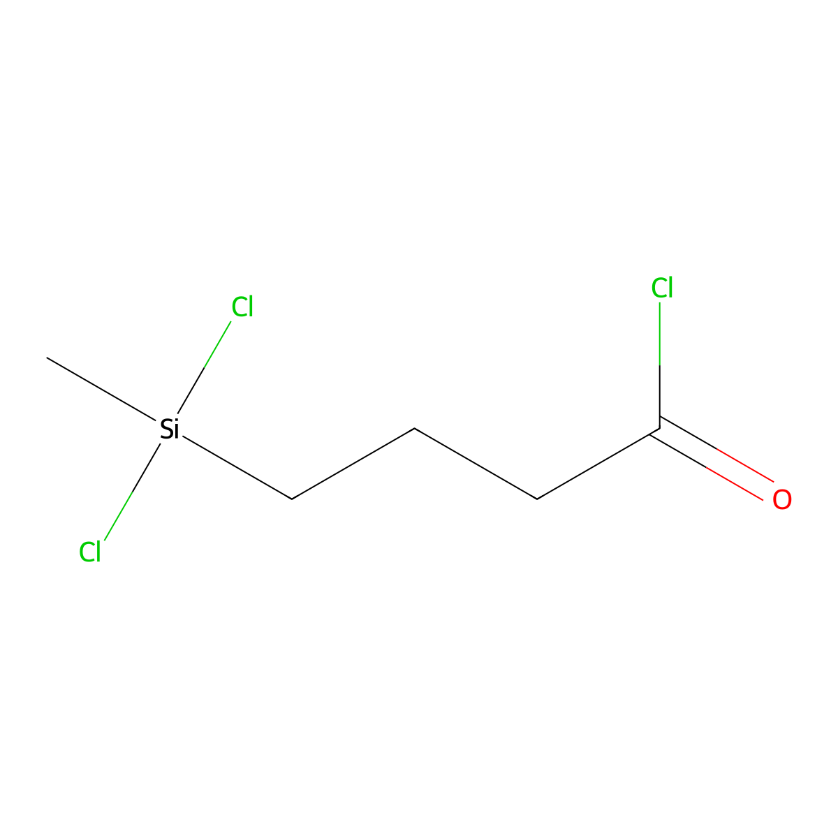 Butanoyl chloride, 4-(dichloromethylsilyl)- molecular structure, CAS 4084-34-8