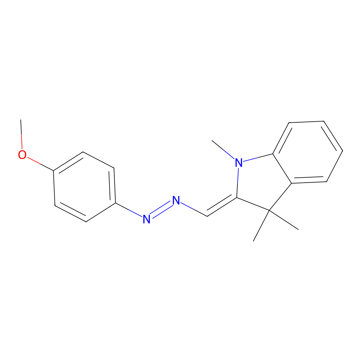 2,3-Dihydro-2-[[2-(4-methoxyphenyl)diazenyl]methylene]-1,3,3-trimethyl-1H-indole molecular structure, CAS 40842-68-0