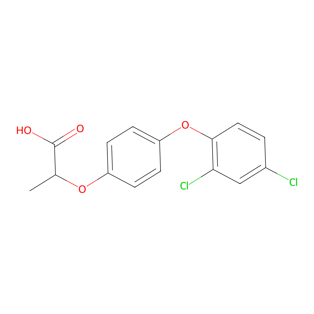 2-(4-(2,4-Dichlorophenoxy)phenoxy)propionic acid molecular structure, CAS 40843-25-2