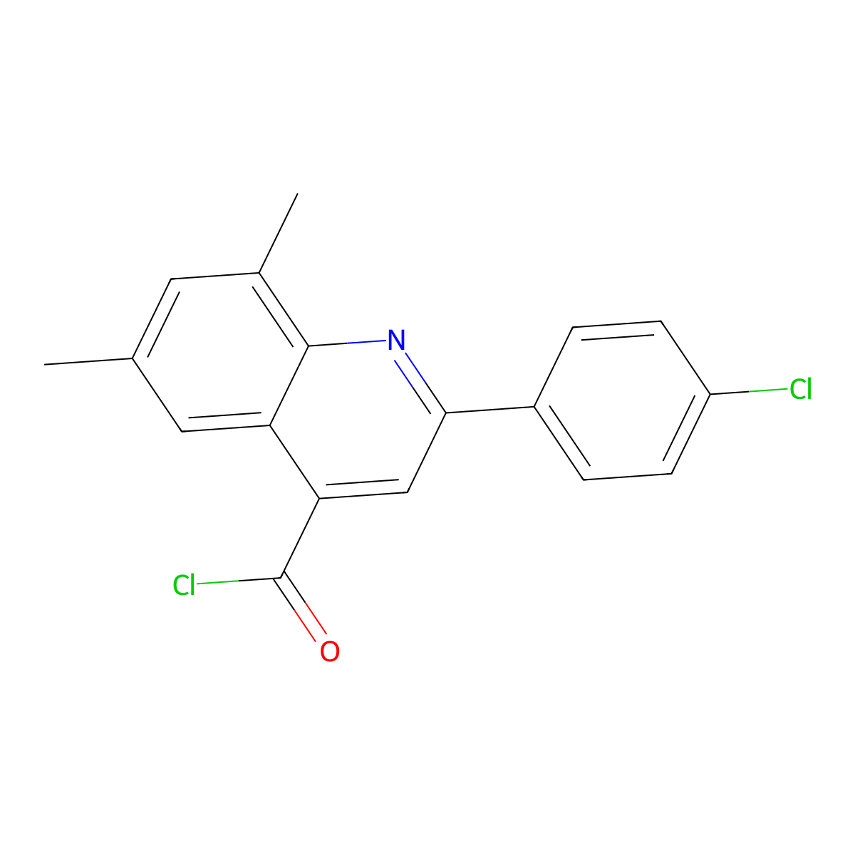 2-(4-Chlorophenyl)-6,8-dimethylquinoline-4-carbonyl chloride molecular structure, CAS 40846-25-1