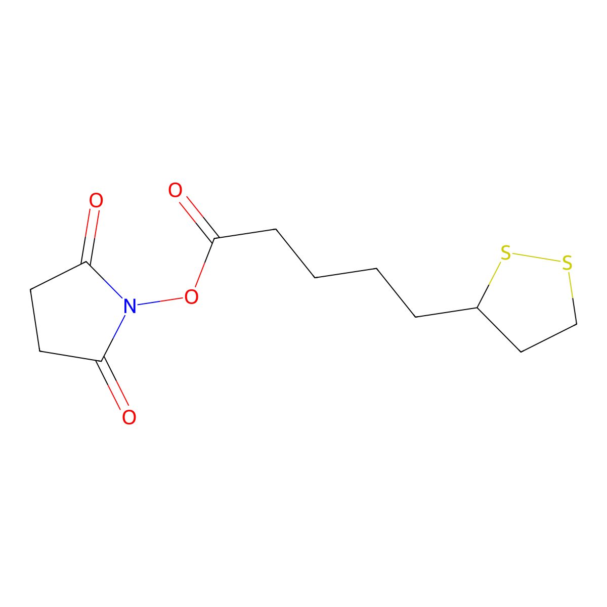 1-((5-(1,2-Dithiolan-3-yl)pentanoyl)oxy)pyrrolidine-2,5-dione molecular structure, CAS 40846-94-4