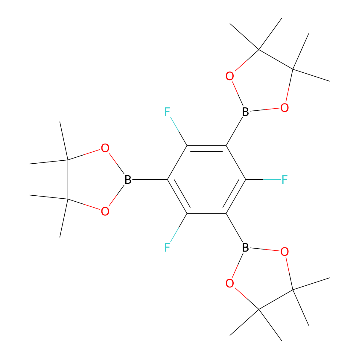 2,2',2''-(2,4,6-Trifluorobenzene-1,3,5-triyl)tris(4,4,5,5-tetramethyl-1,3,2-dioxaborolane) molecular structure, CAS 408492-24-0