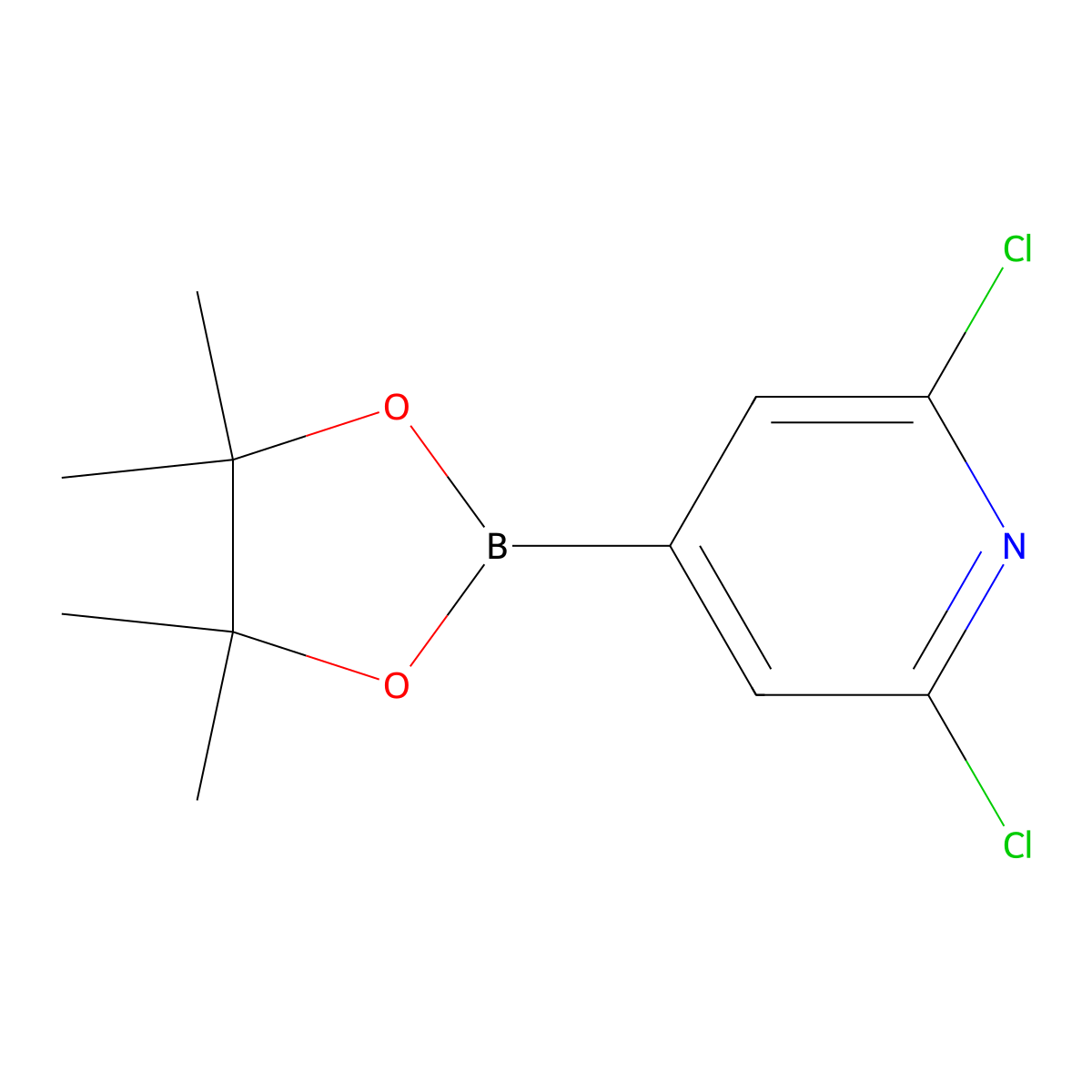 2,6-Dichloro-4-(4,4,5,5-tetramethyl-1,3,2-dioxaborolan-2-yl)pyridine molecular structure, CAS 408492-27-3