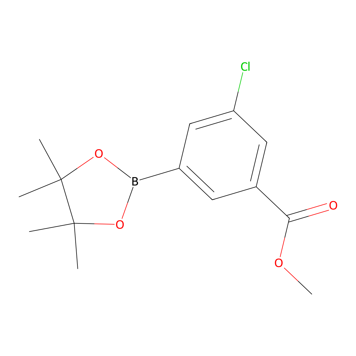 Methyl 3-chloro-5-(4,4,5,5-tetramethyl-1,3,2-dioxaborolan-2-yl)benzoate molecular structure, CAS 408492-29-5