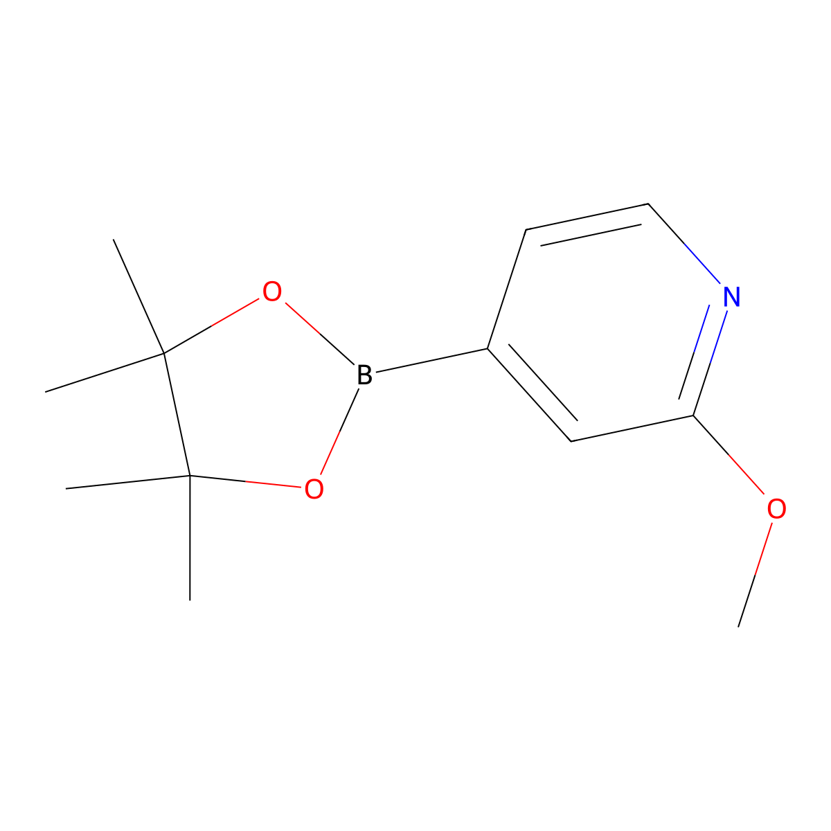 2-Methoxy-4-(4,4,5,5-tetramethyl-1,3,2-dioxaborolan-2-yl)pyridine molecular structure, CAS 408502-23-8