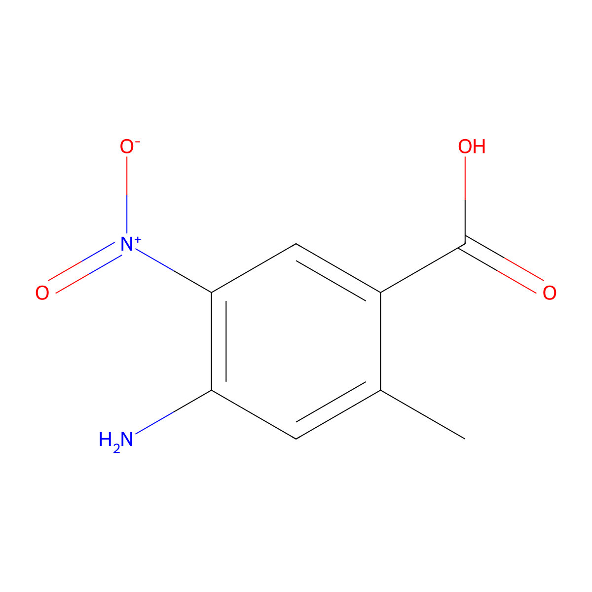 4-Amino-2-methyl-5-nitrobenzoic acid molecular structure, CAS 408507-93-7