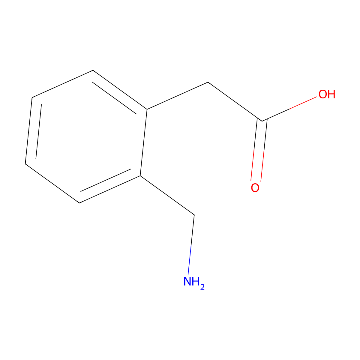 2-Aminomethylphenylacetic acid molecular structure, CAS 40851-65-8