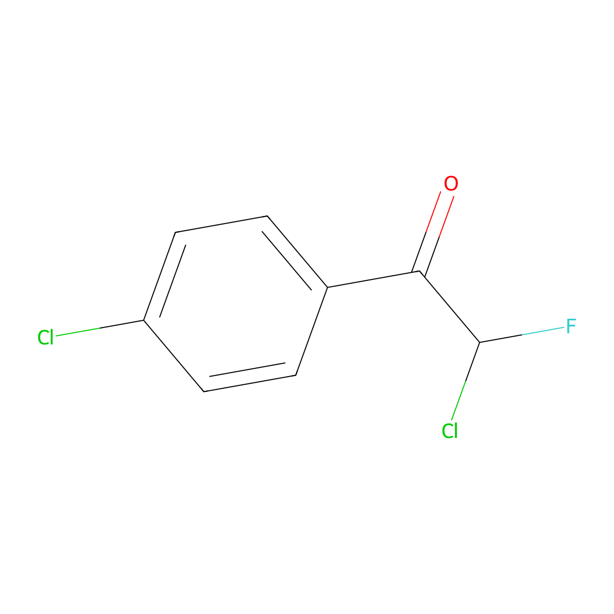 2-Chloro-1-(4-chlorophenyl)-2-fluoroethanone molecular structure, CAS 408529-06-6