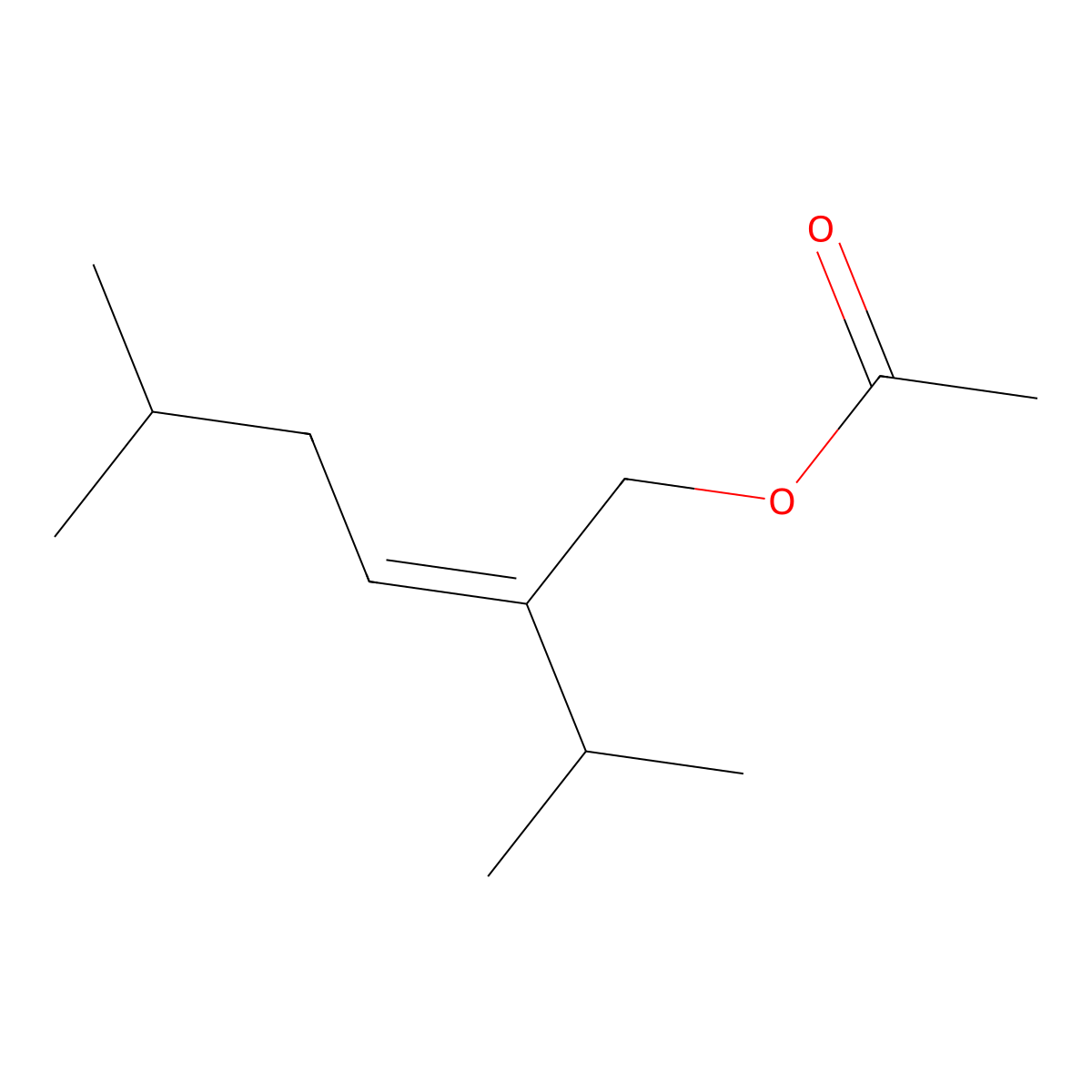 2-Hexen-1-ol, 5-methyl-2-(1-methylethyl)-, 1-acetate molecular structure, CAS 40853-56-3