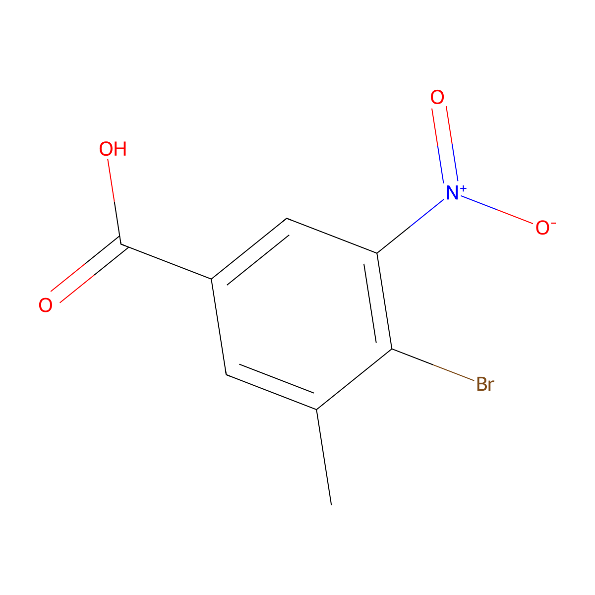 4-Bromo-3-methyl-5-nitrobenzoic acid molecular structure, CAS 408533-82-4
