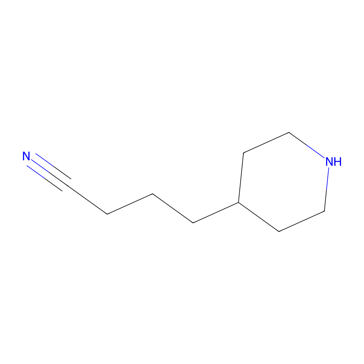 4-(4-Piperidyl)butanenitrile molecular structure, CAS 408538-41-0