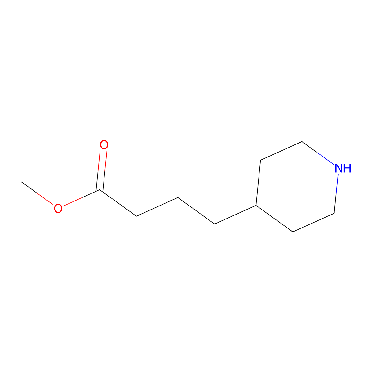 Methyl 4-(piperidin-4-yl)butanoate molecular structure, CAS 408538-69-2