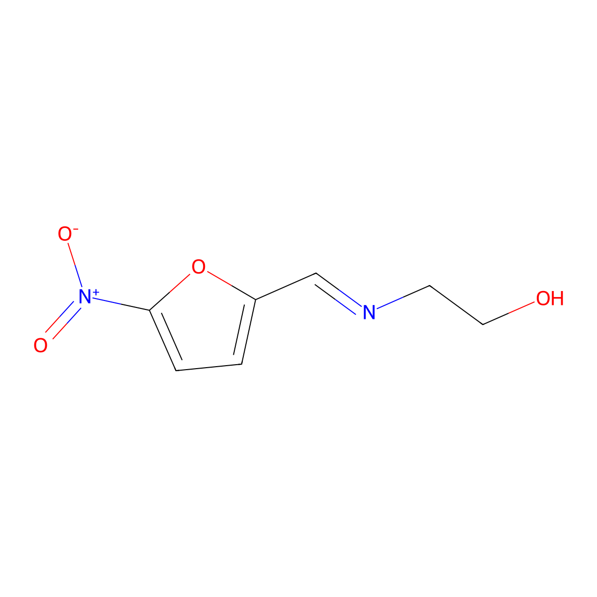 2-((5-Nitro-2-furyl)imino)ethanol molecular structure, CAS 40855-12-7