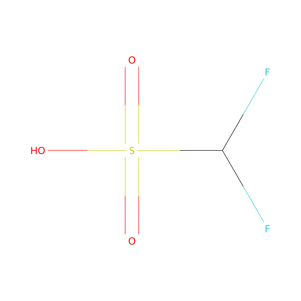 1,1-Difluoromethanesulfonic acid molecular structure, CAS 40856-07-3