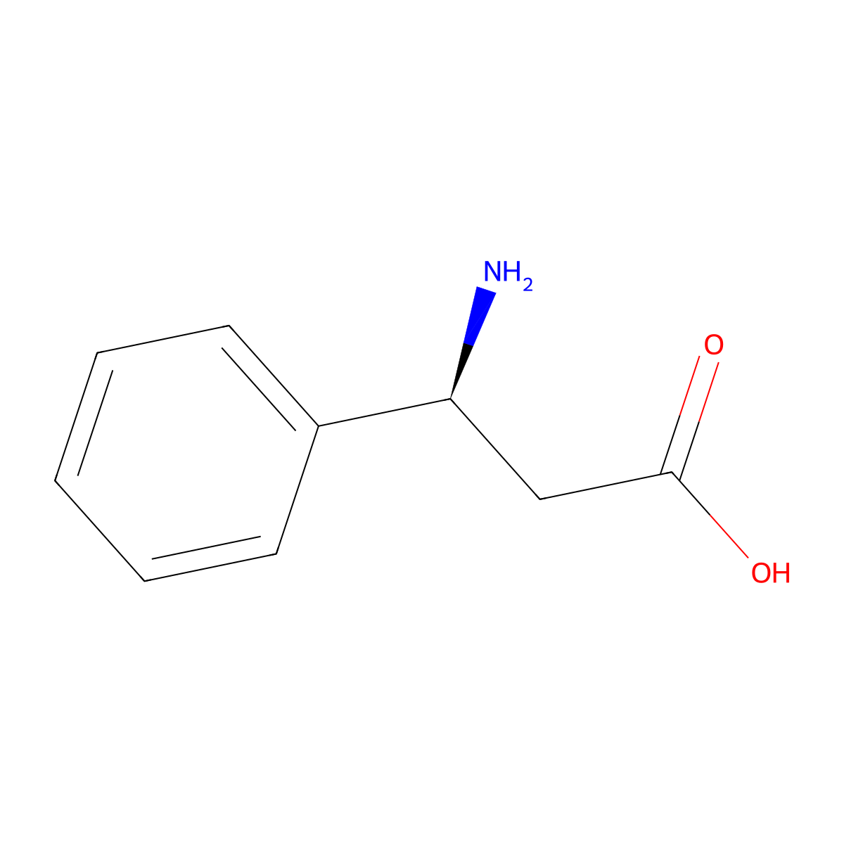 (3S)-3-amino-3-phenylpropanoic acid molecular structure, CAS 40856-44-8