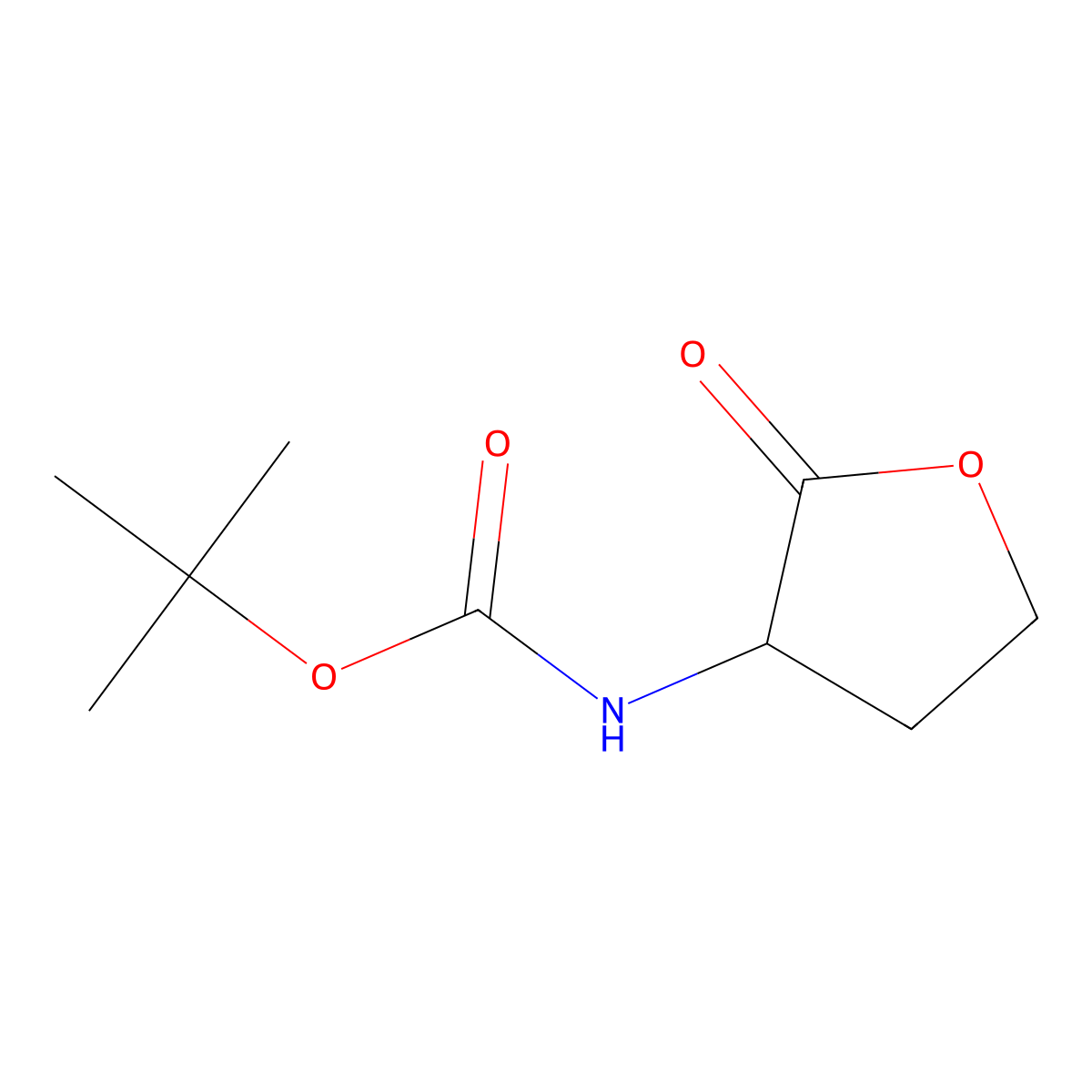 tert-butyl N-[(3S)-2-oxooxolan-3-yl]carbamate molecular structure, CAS 40856-59-5