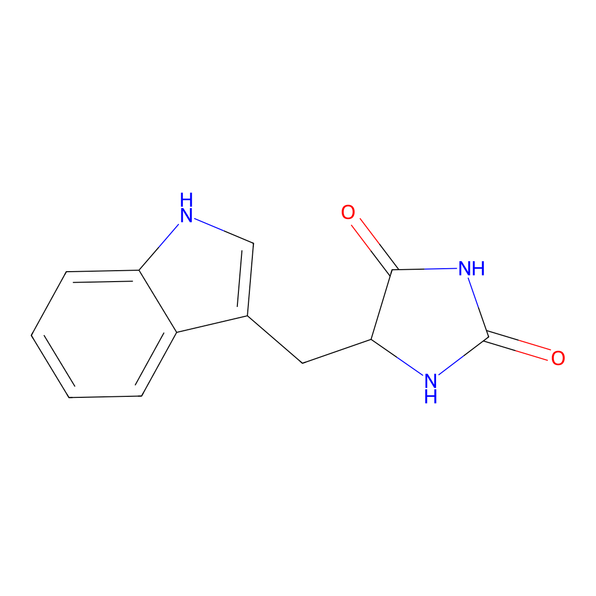 (5S)-5-[(1H-indol-3-yl)methyl]imidazolidine-2,4-dione molecular structure, CAS 40856-80-2