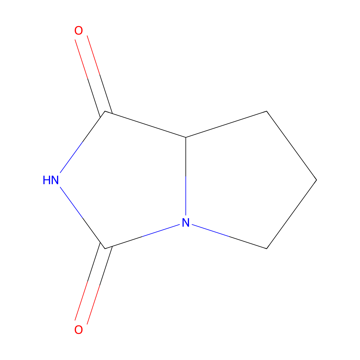 (7aS)-hexahydro-1H-pyrrolo(1,2-c)imidazolidine-1,3-dione molecular structure, CAS 40856-87-9