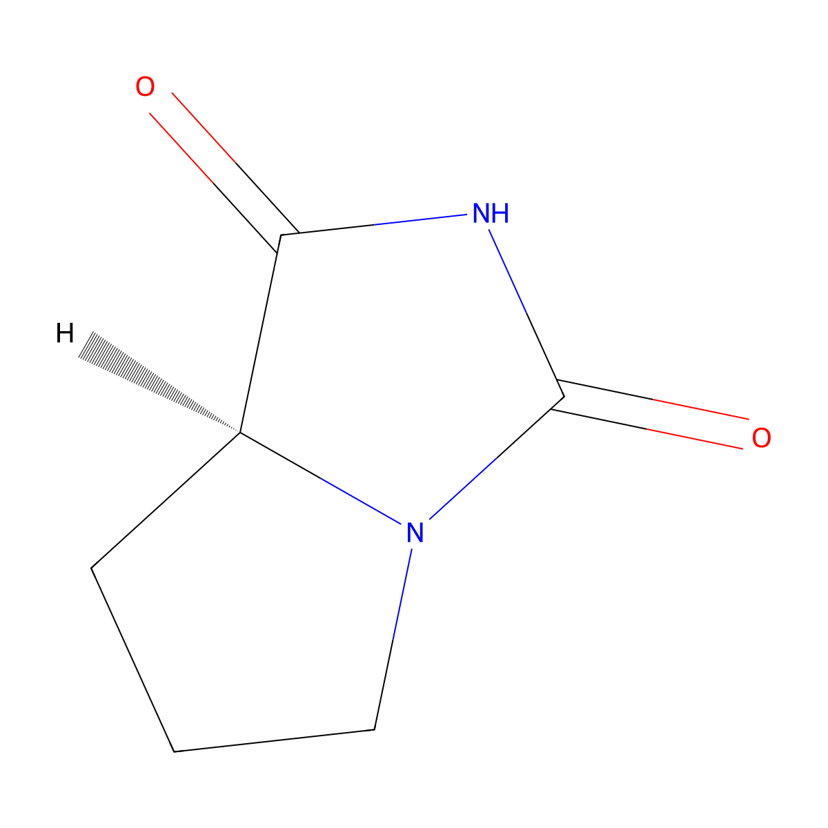 (7aS)-hexahydro-1H-pyrrolo(1,2-c)imidazolidine-1,3-dione molecular structure, CAS 40856-87-9