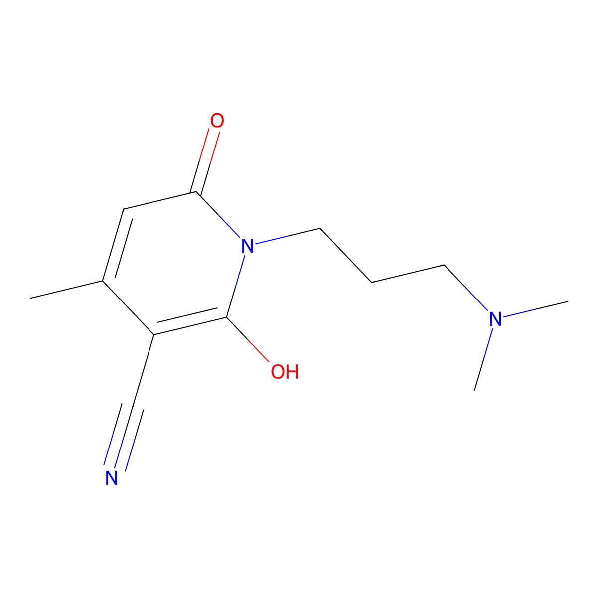 1-[3-(Dimethylamino)propyl]-1,2-dihydro-6-hydroxy-4-methyl-2-oxonicotinonitrile molecular structure, CAS 40859-37-8