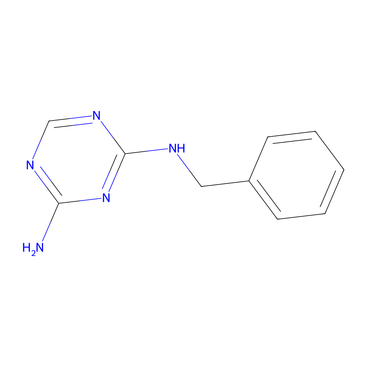 1,3,5-Triazine-2,4-diamine, N-(phenylmethyl)- molecular structure, CAS 4086-63-9