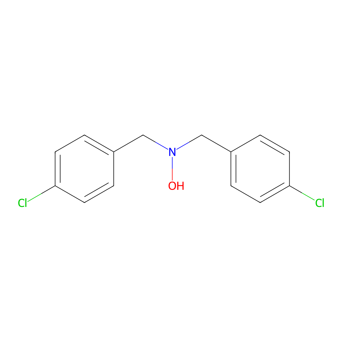 N,N-Bis(4-chlorobenzyl)hydroxylamine molecular structure, CAS 40861-08-3