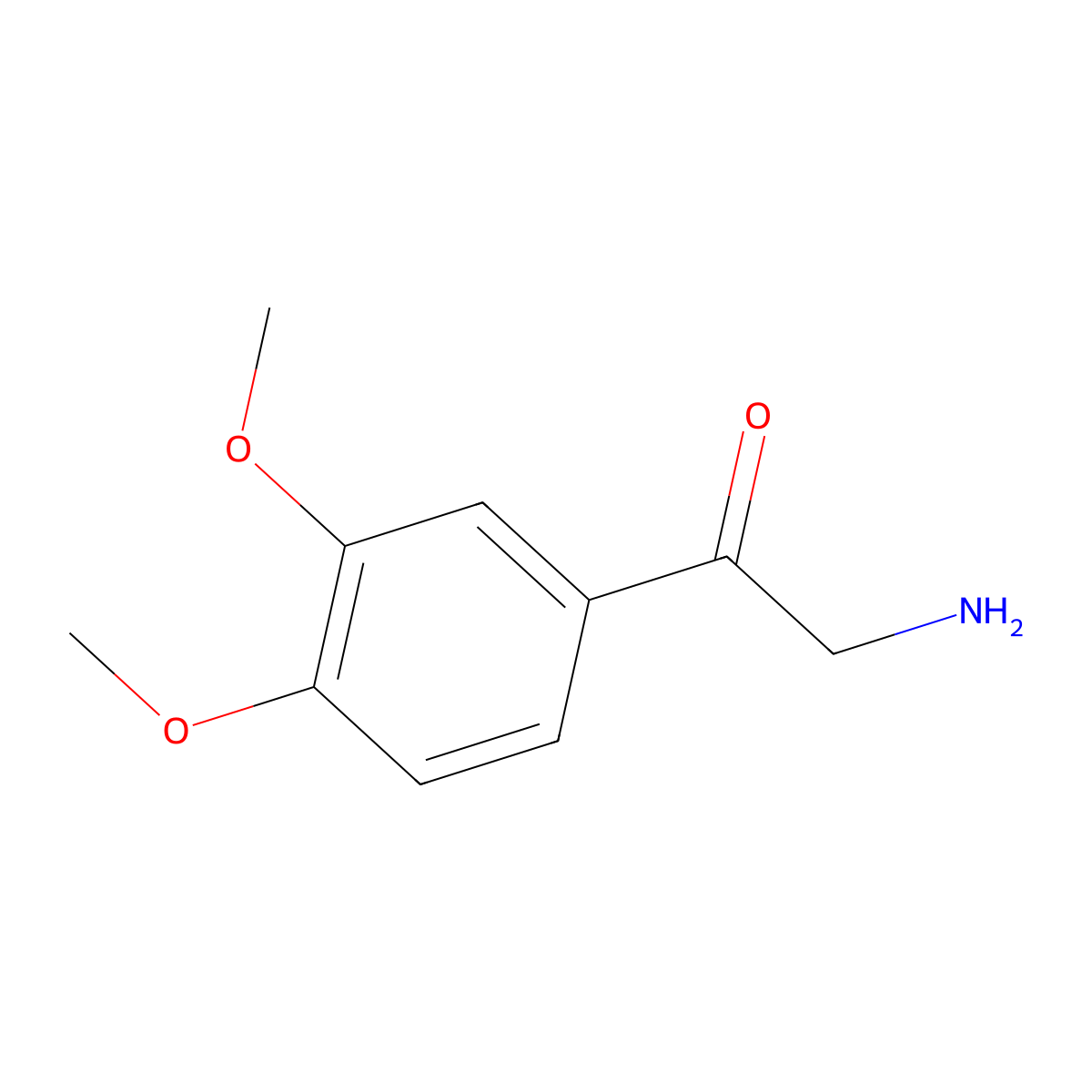 2-Amino-1-(3,4-dimethoxyphenyl)ethanone molecular structure, CAS 40869-57-6